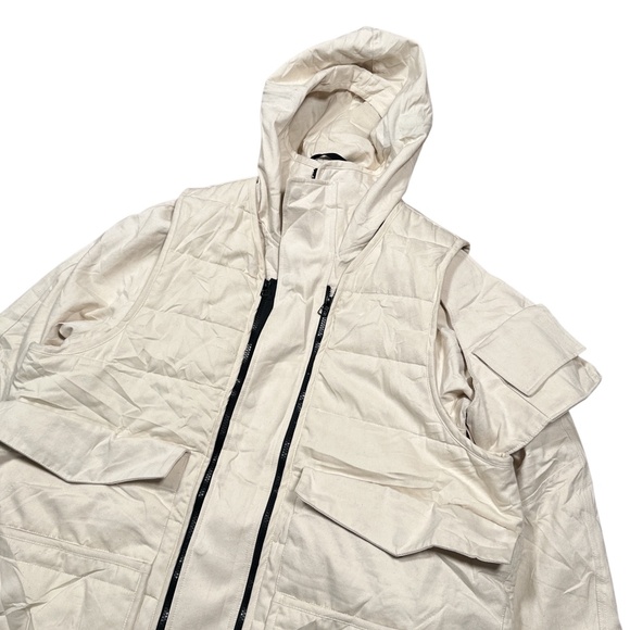 G-Star RAW Research Aitor Throup 3-in-1 Strett TS Parka Coat Cream Mens Medium - Picture 4 of 15